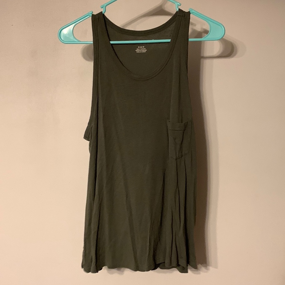 American Eagle Military Green Tank with Pocket